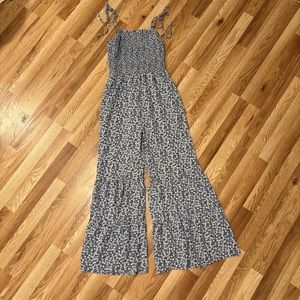 Boutique Floral Smocked Wide-Leg Jumpsuit